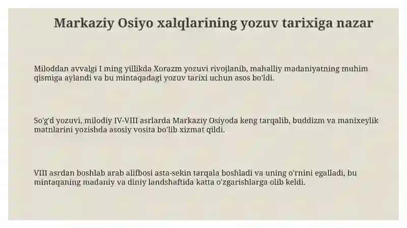 Markaziy Osiyo xalqlarining yozuv tarixi 3