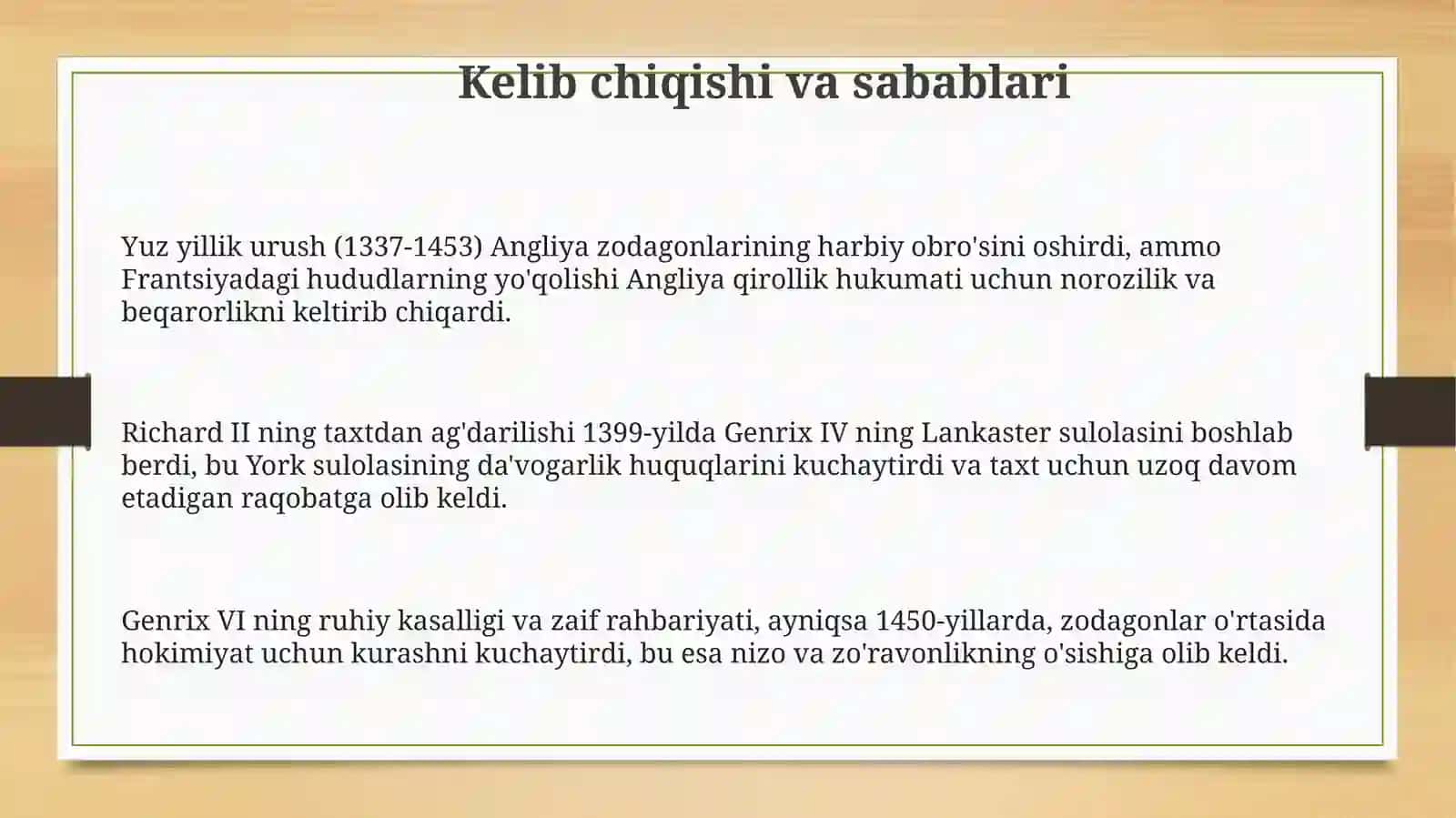 Qizil va Oq gullar urushi 3
