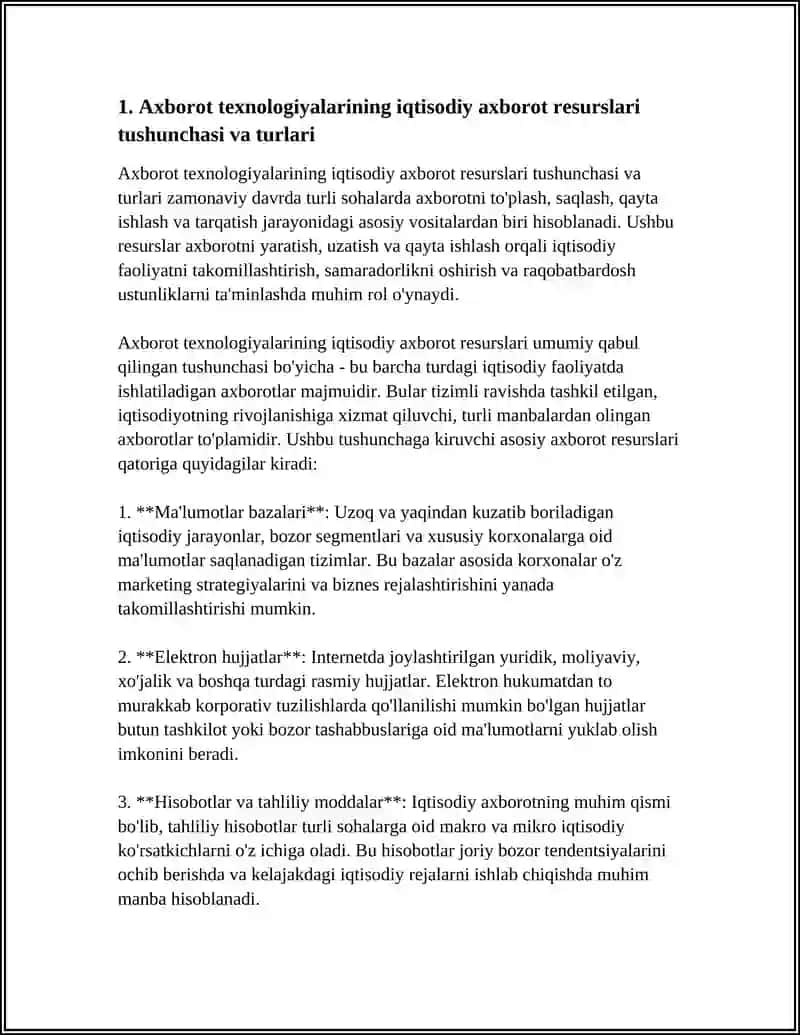 AXBOROT TEXNOLOGIYALARINING IQTISODIY AXBOROT RESURSLARI 3