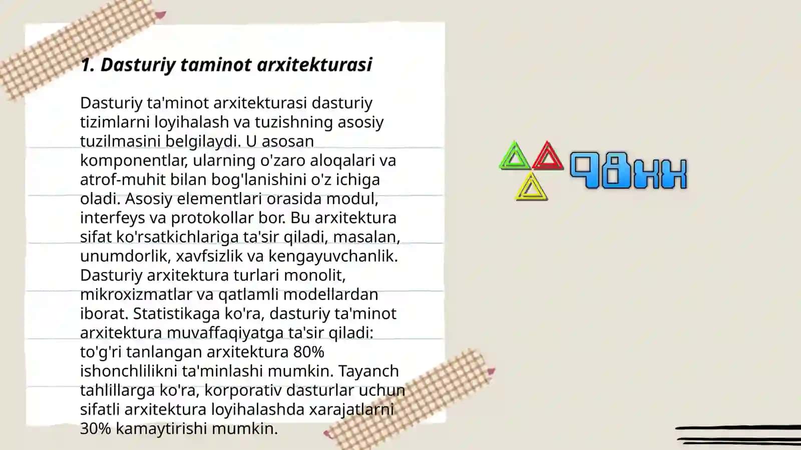 Dasturiy taminotning ozaro munosabat modeli 3