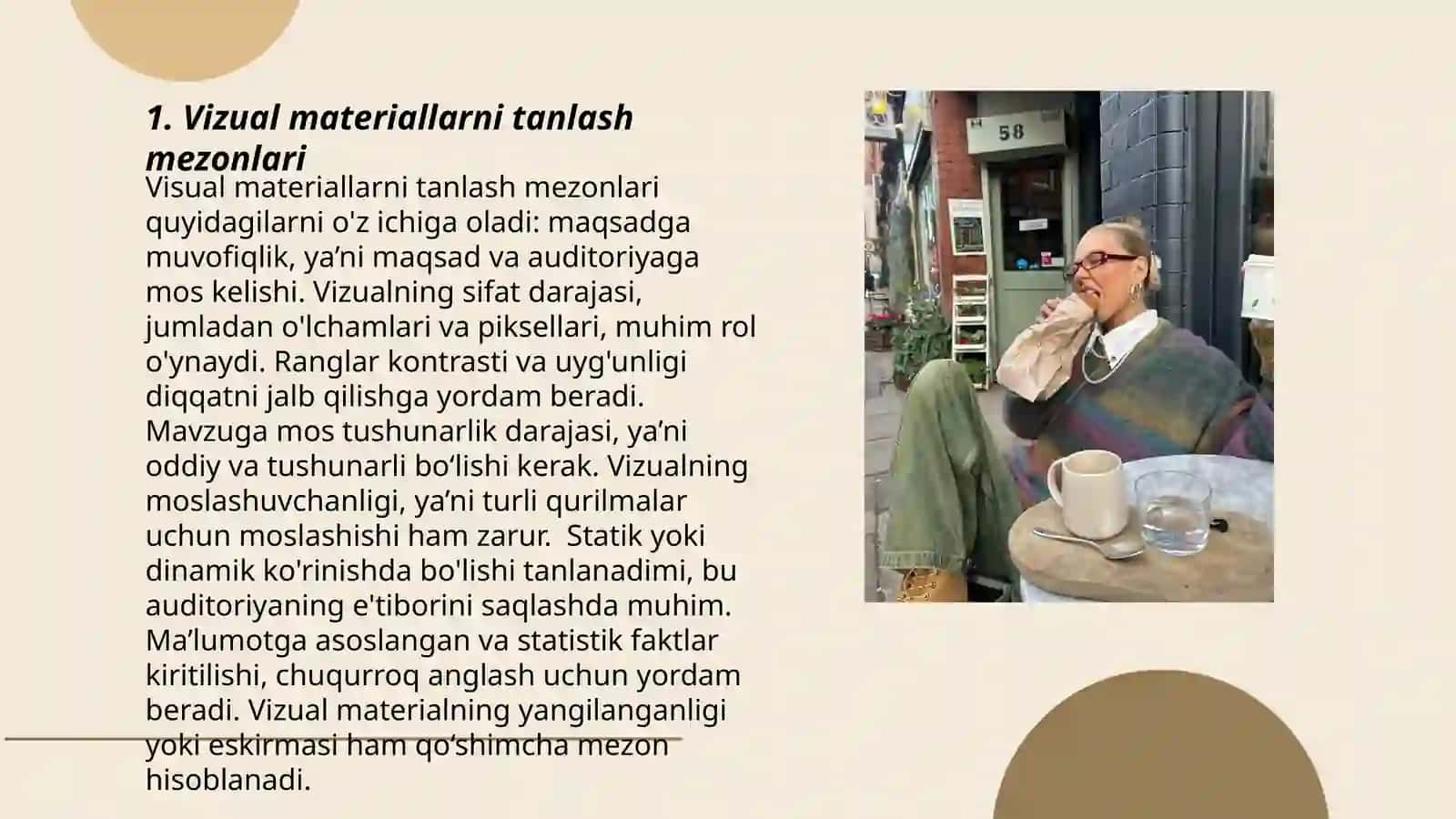Vizual materiallarni tanlash mezonlari 3