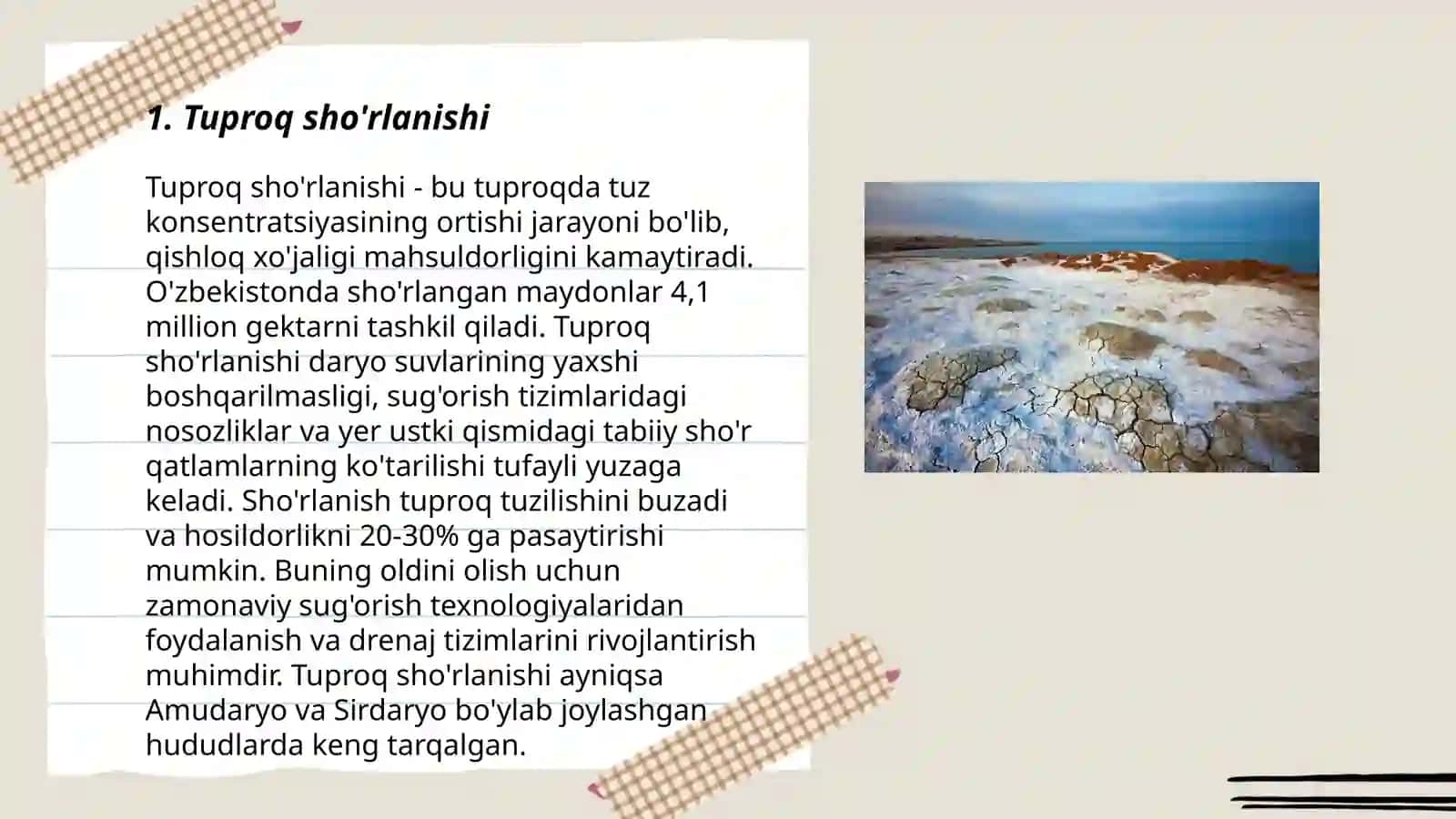 Orol dengizining qurishi oqibatida kelib chiqayotgan ekologik muammolar 3