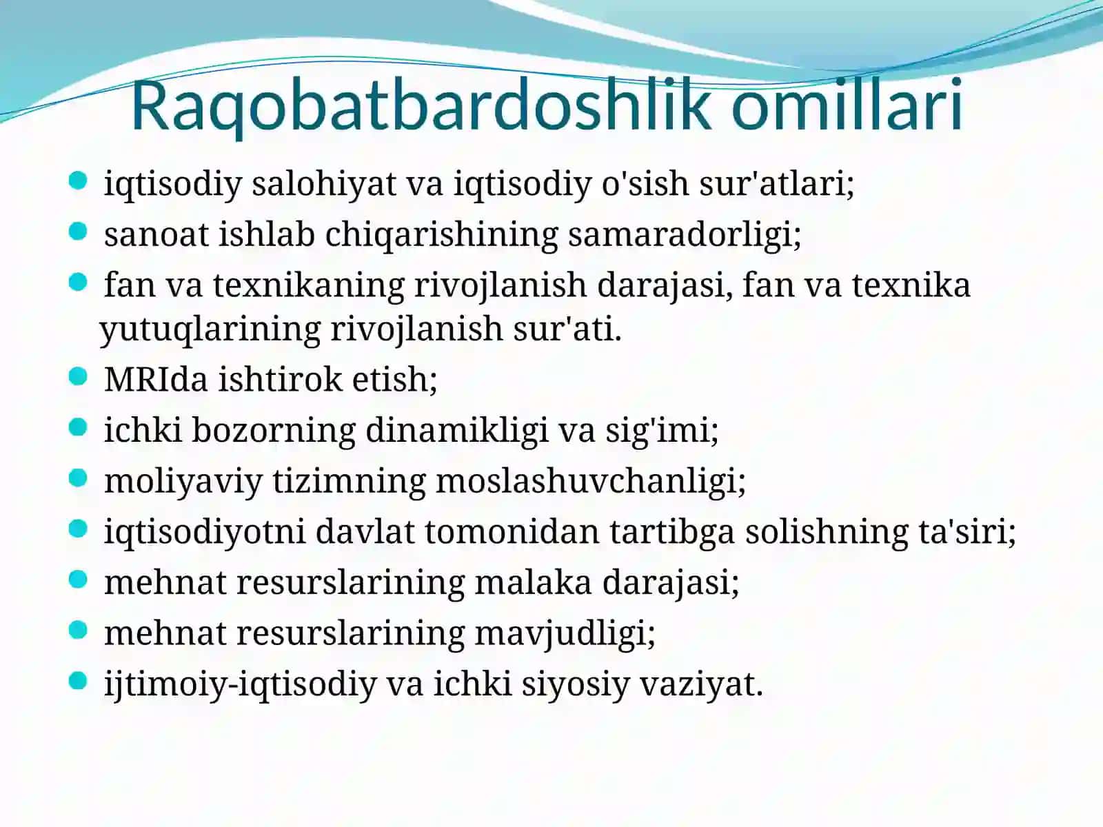 GLOBALLASHUV SHAROITIDA MAMLAKATNING MILLIY RAQOBATBARDOSHLIGINI OSHIRISH OMILLARI 3