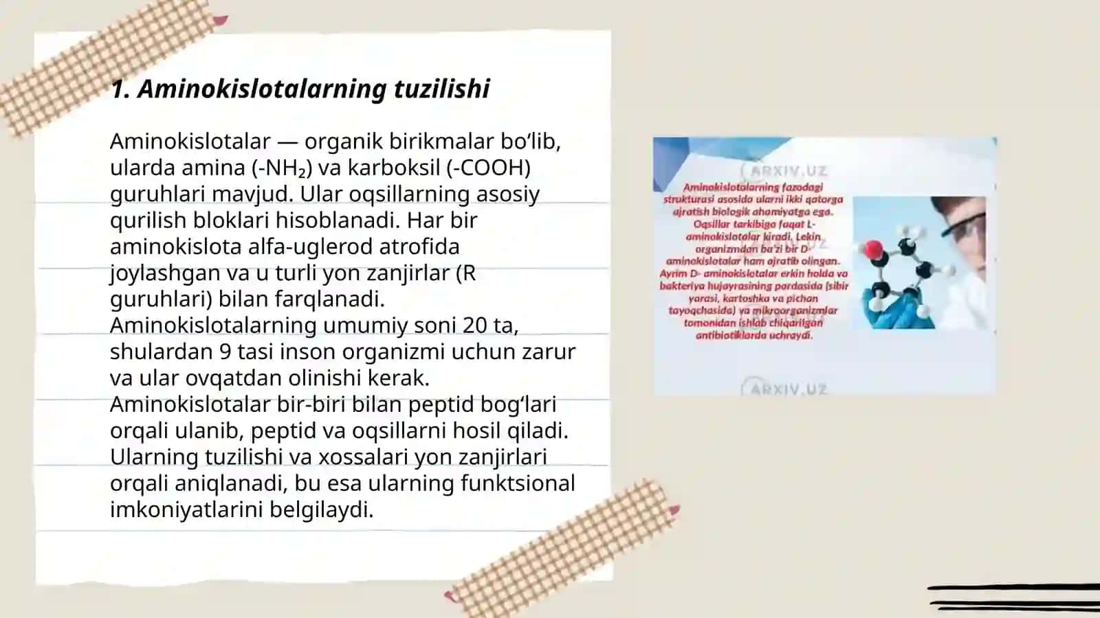 Aminokislotalarga xos sifat reaksiyalar 3