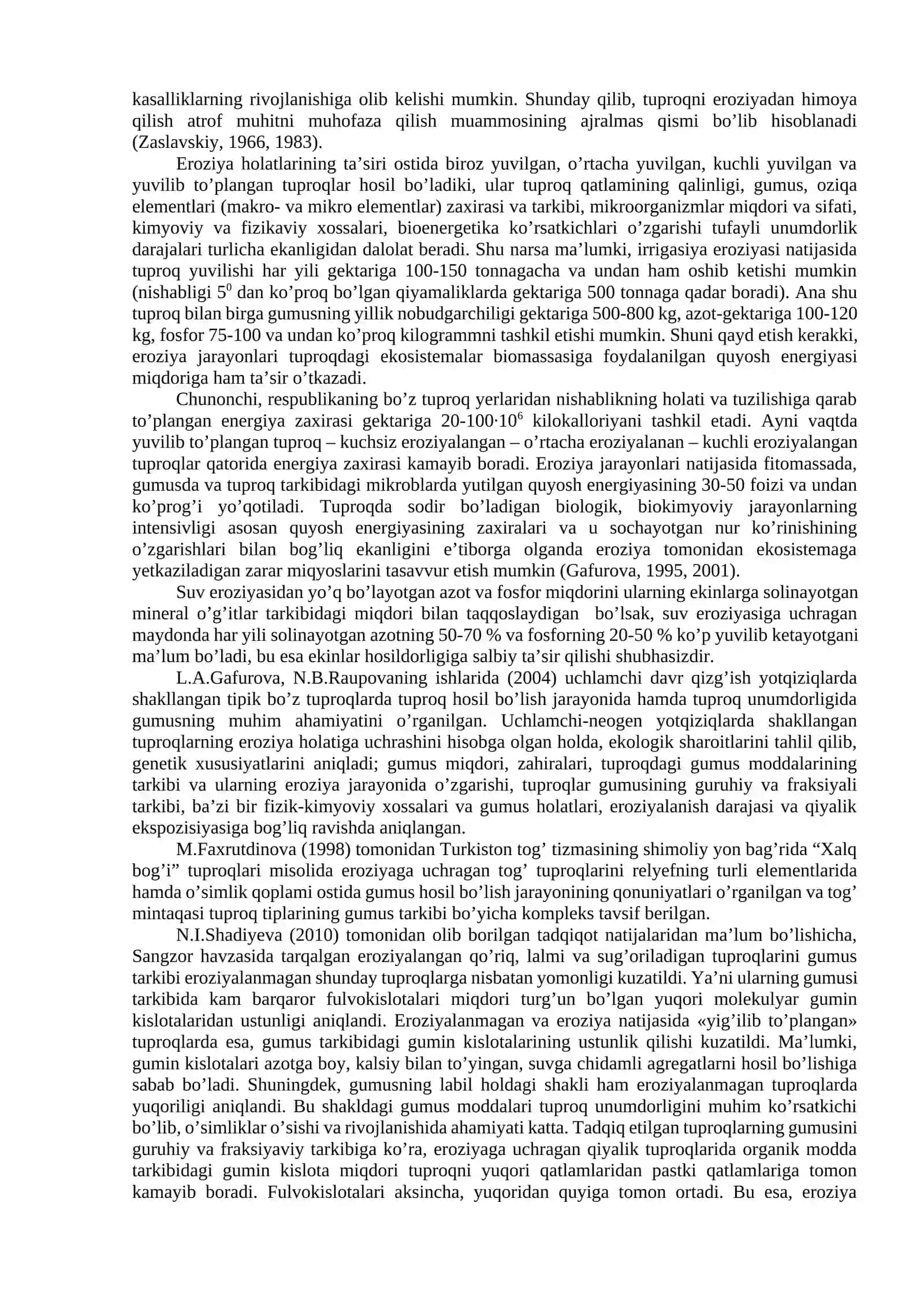 Tuproq eroziyasi va degradatsiyasi, ularga qarshi kurash choralari. Tuproq muhofazasi 3