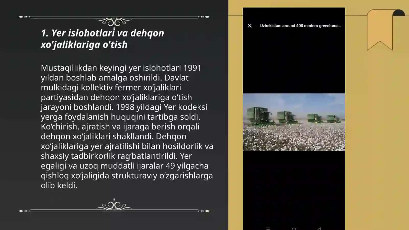 Mustaqillik yillarida qishloq xo'jaligi va sanoat sohasidagi o'zgarishlar 3