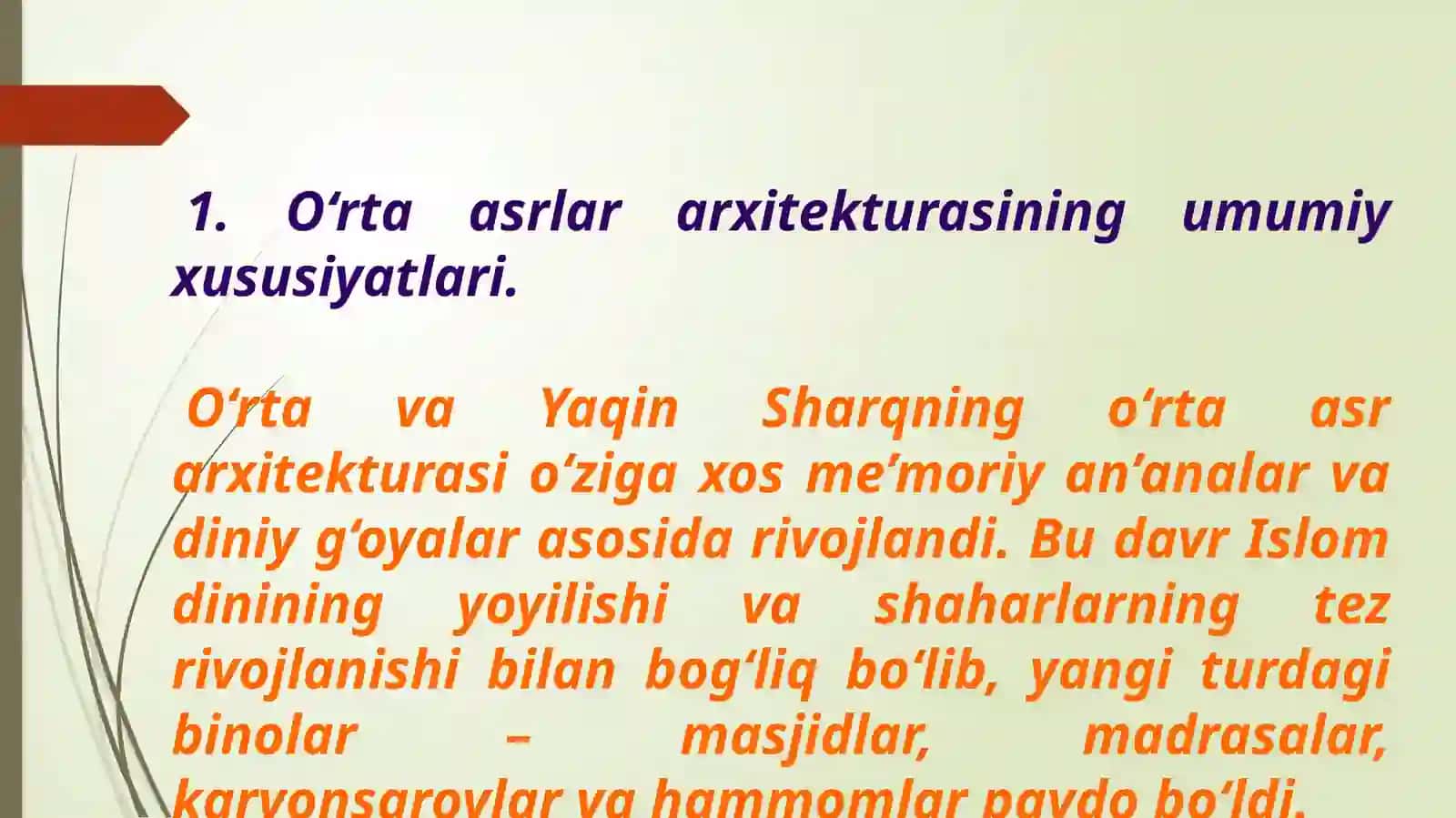 O‘RTA VA YAQIN SHARQ O‘RTA ASRLAR ARXITEKTURASI 3