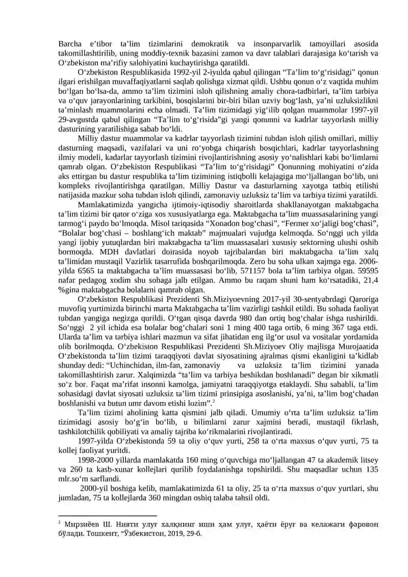 O‘ZBEKISTON RESPUBLIKASIDA TA’LIM SOHASIDA AMALGA OSHIRILGAN ISLOHOTLAR 3