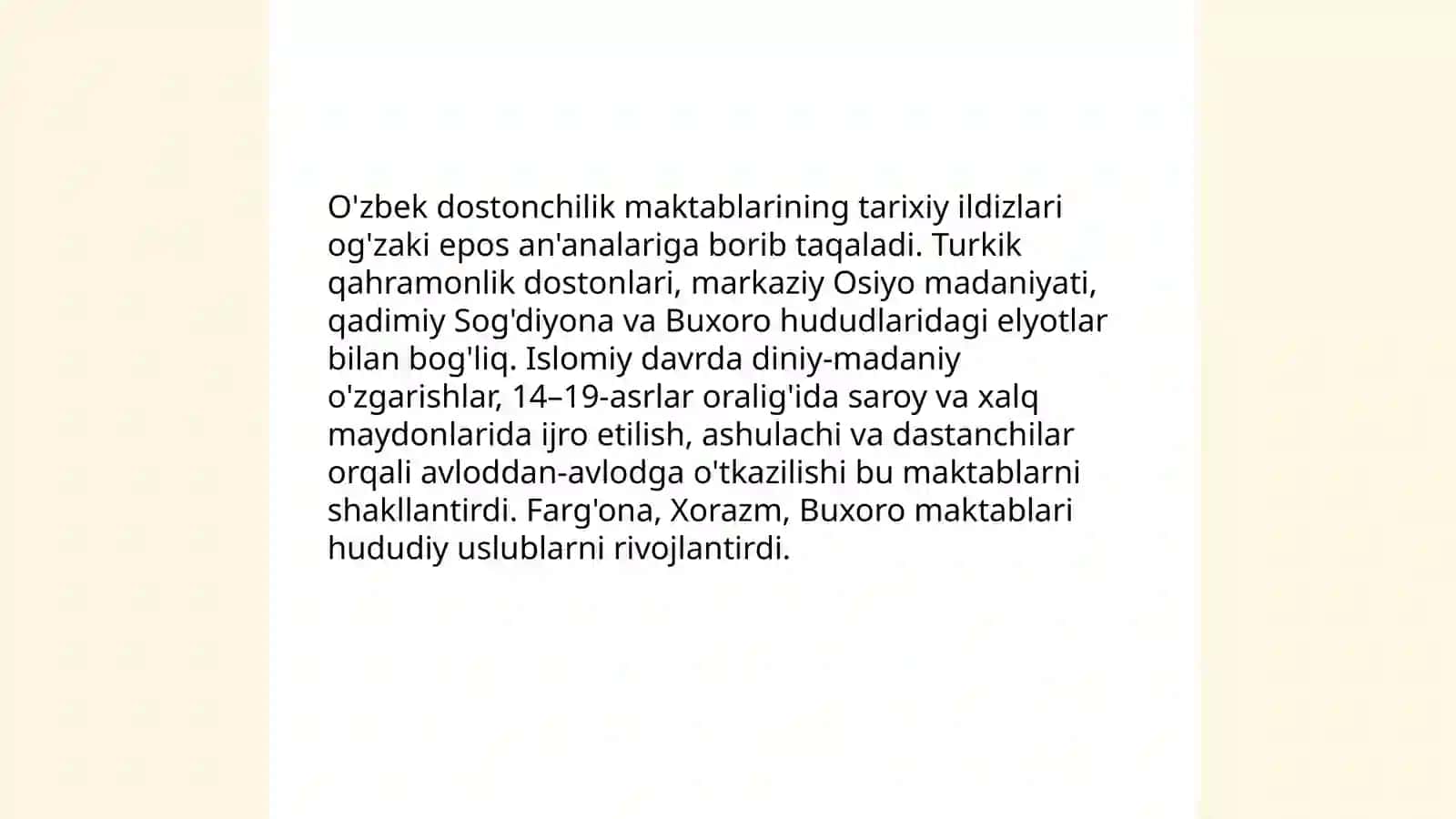 O'zbek dostonchilik maktablari va dostochilik an'analari 3