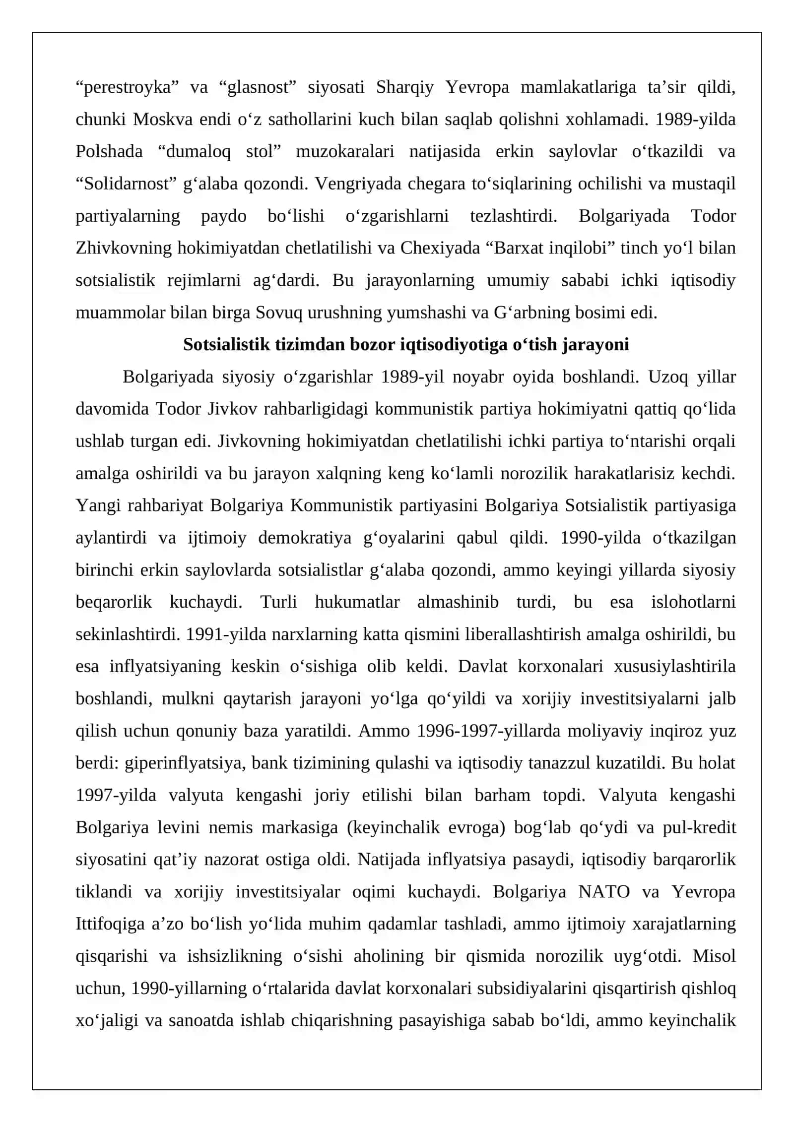 XX asr oxiri – XXI asr boshlarida Bolgariya, Vengriya, Polsha va Chexiya 3