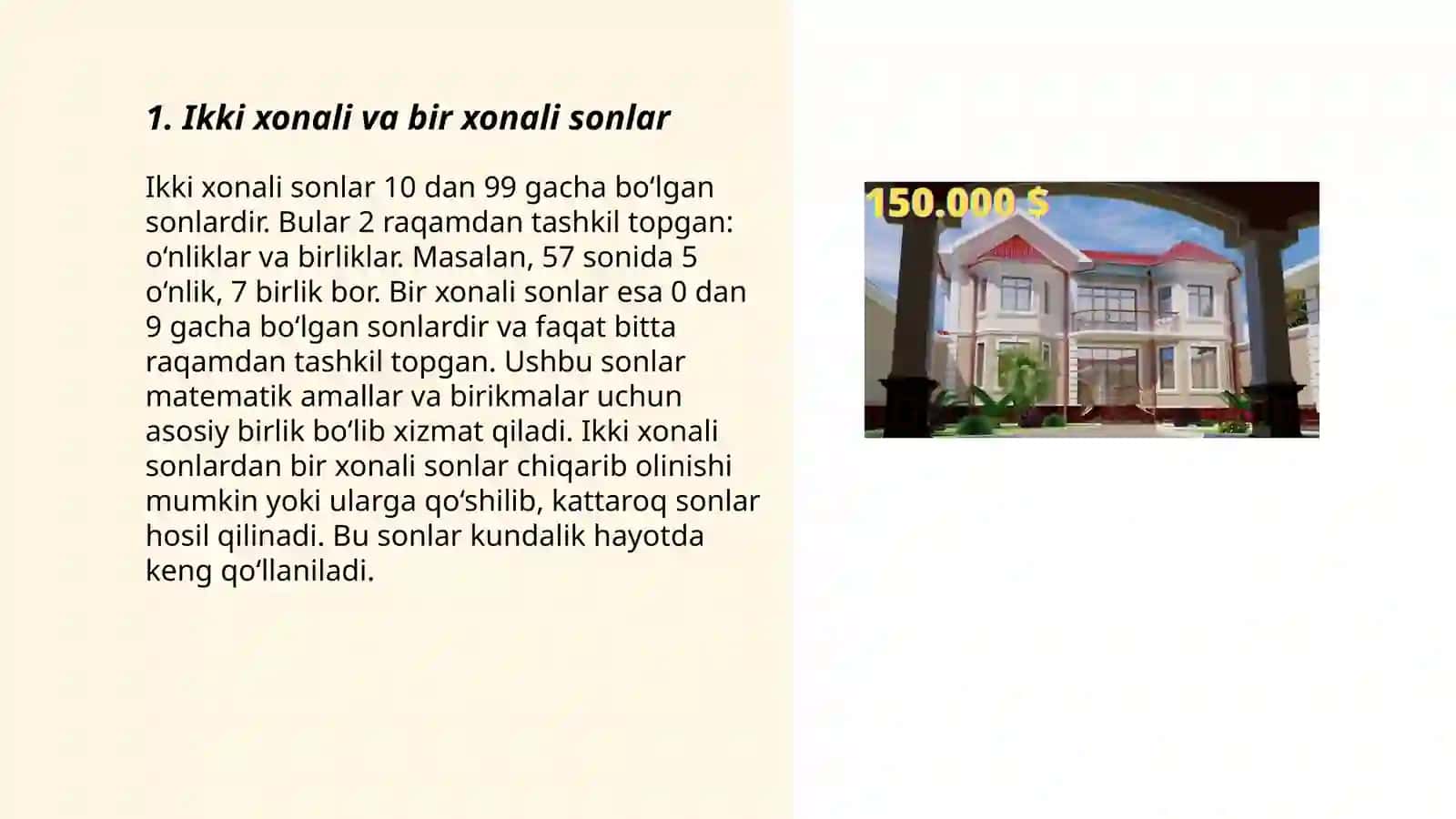 Ikki xonali sonni bir xonali songa bòlish 3