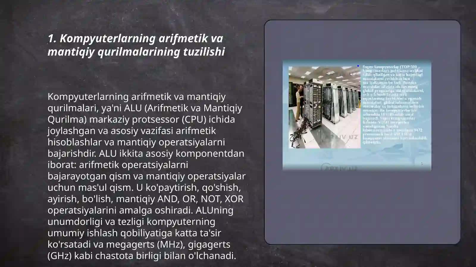 Kompyuterni tashkil etilishining arifmetik va mantiqiy asoslari 3