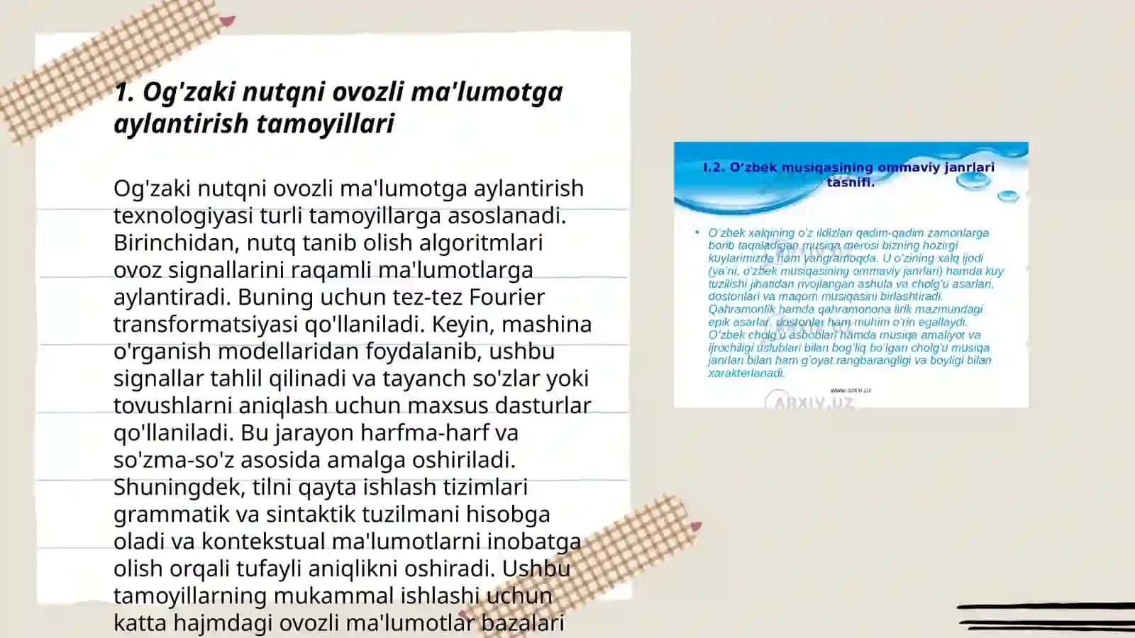 Og'zaki VA yozma matnlari ovazlashtrish VA ovozli ma'lumotni matnga o'tkazish tamoillari 3