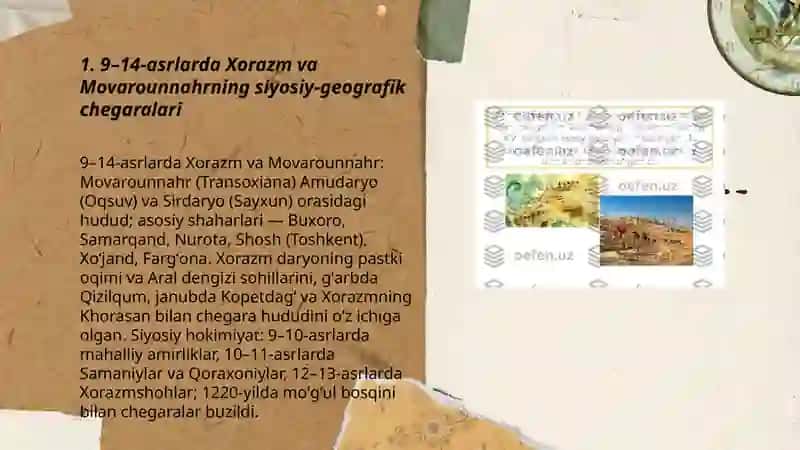 9-14 asr oʻrtalarda oʻrta Osiyoning tarxiy geografiyasi 3