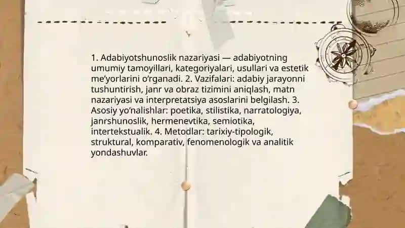 Adabiyotshunoslikning tarkibiy qismlari 3