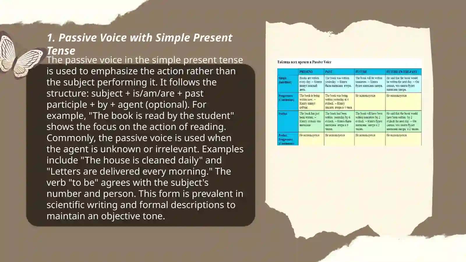The passive voice: regular and irregular verbs 3
