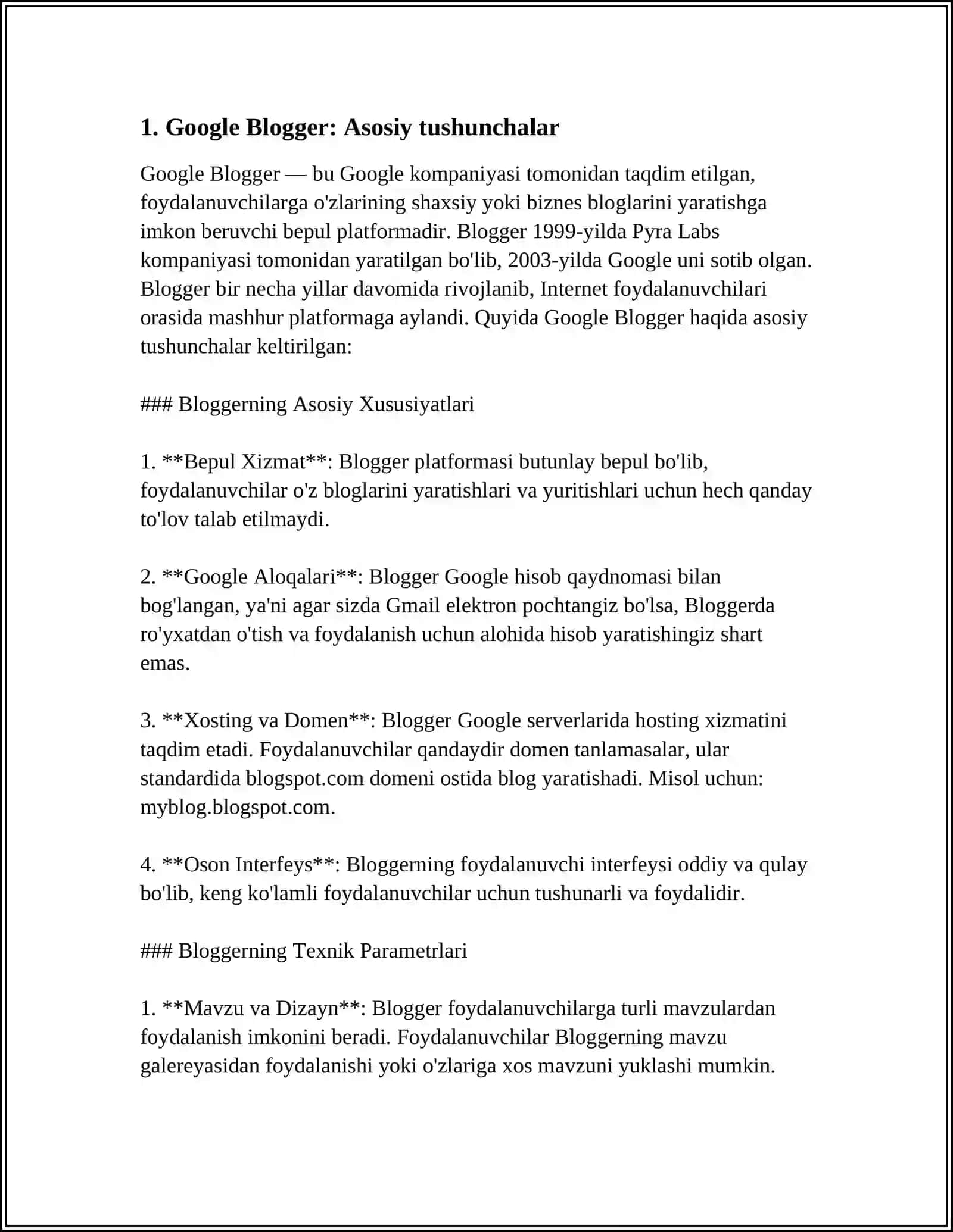 GOOGLE BLOGGER-DA BLOKLARGA KIRISH 3