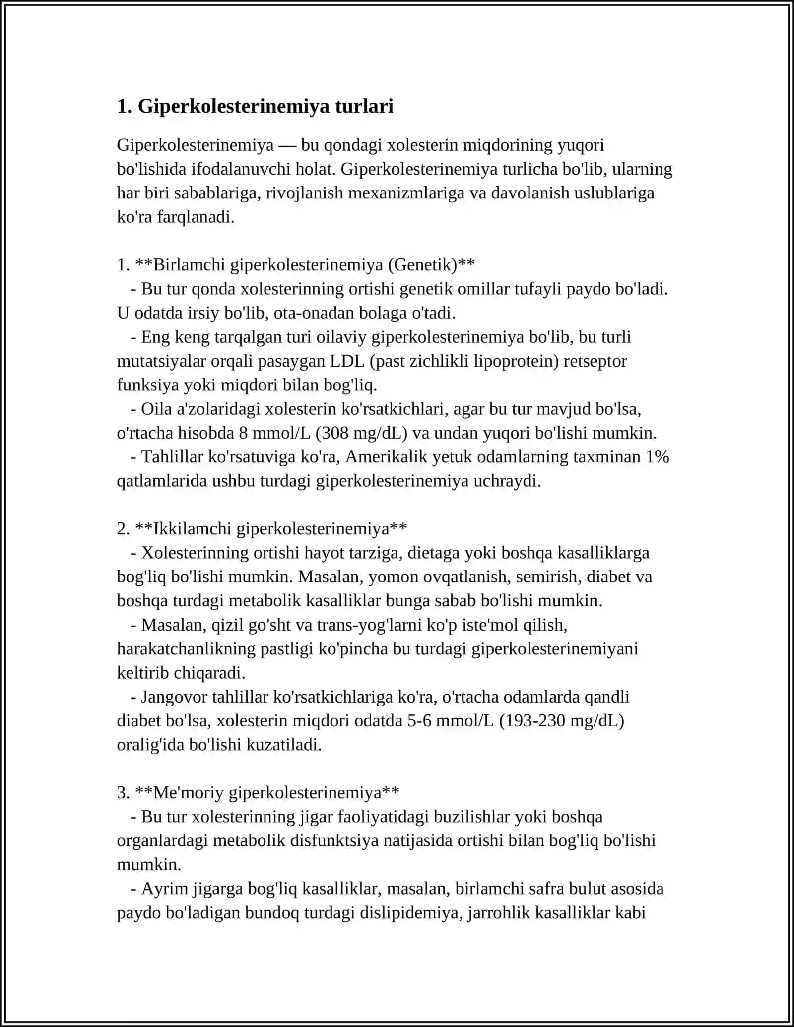 MUSTAQIL ISH Mavzu: GIPERXOLISTRINEMIYA 3