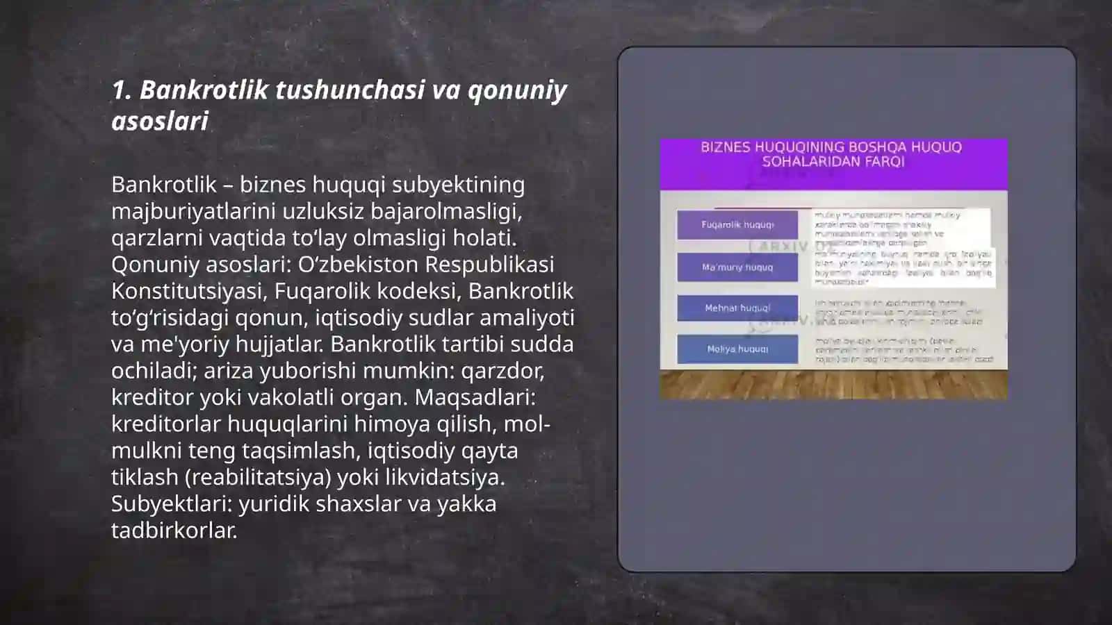 Biznes huquqi subyektlarining bankrotligi 3