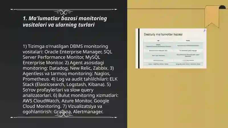 Ma'lumotlar bazasi monitoring va ishlash samaradorligini oshirish 3