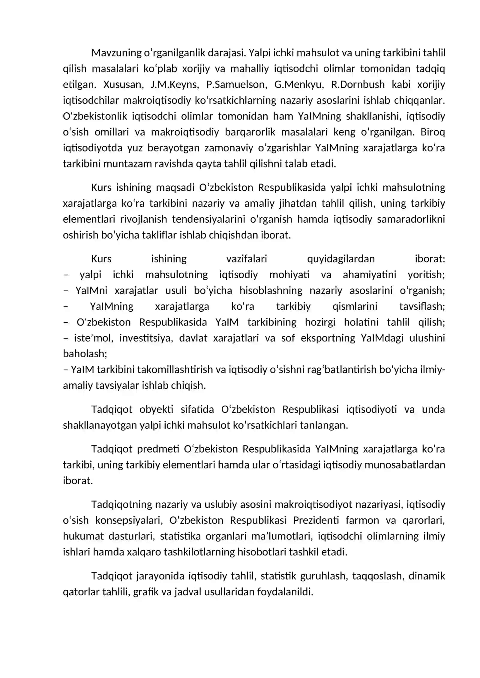 O‘ZBEKISTON RESPUBLIKASIDA YAIMNING XARAJATLARGA KO‘RA TARKIBI TAHLILI 3