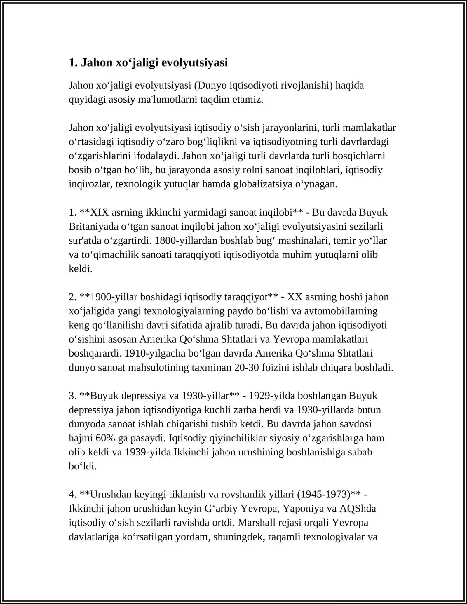 JAHON XÕJALIGI VA UNING EVOLYUTSIYASI 3