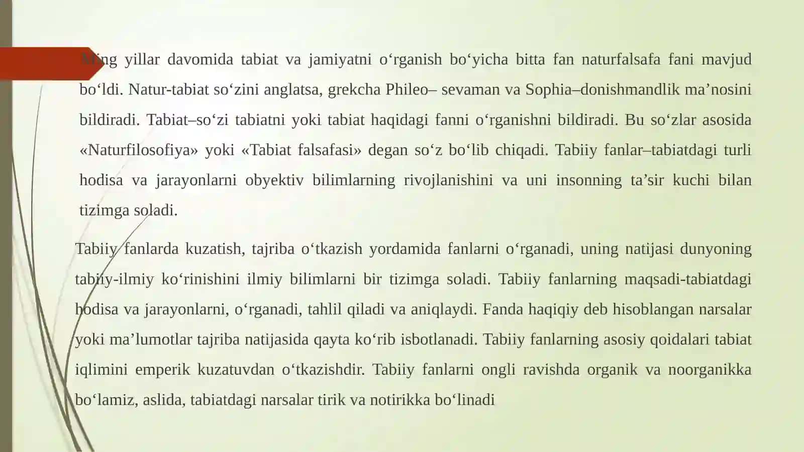 Tabiiy fanlar nazariyasi va metodikasining predmeti,maqsad va vazifalari va tadqiqot metodlari 3