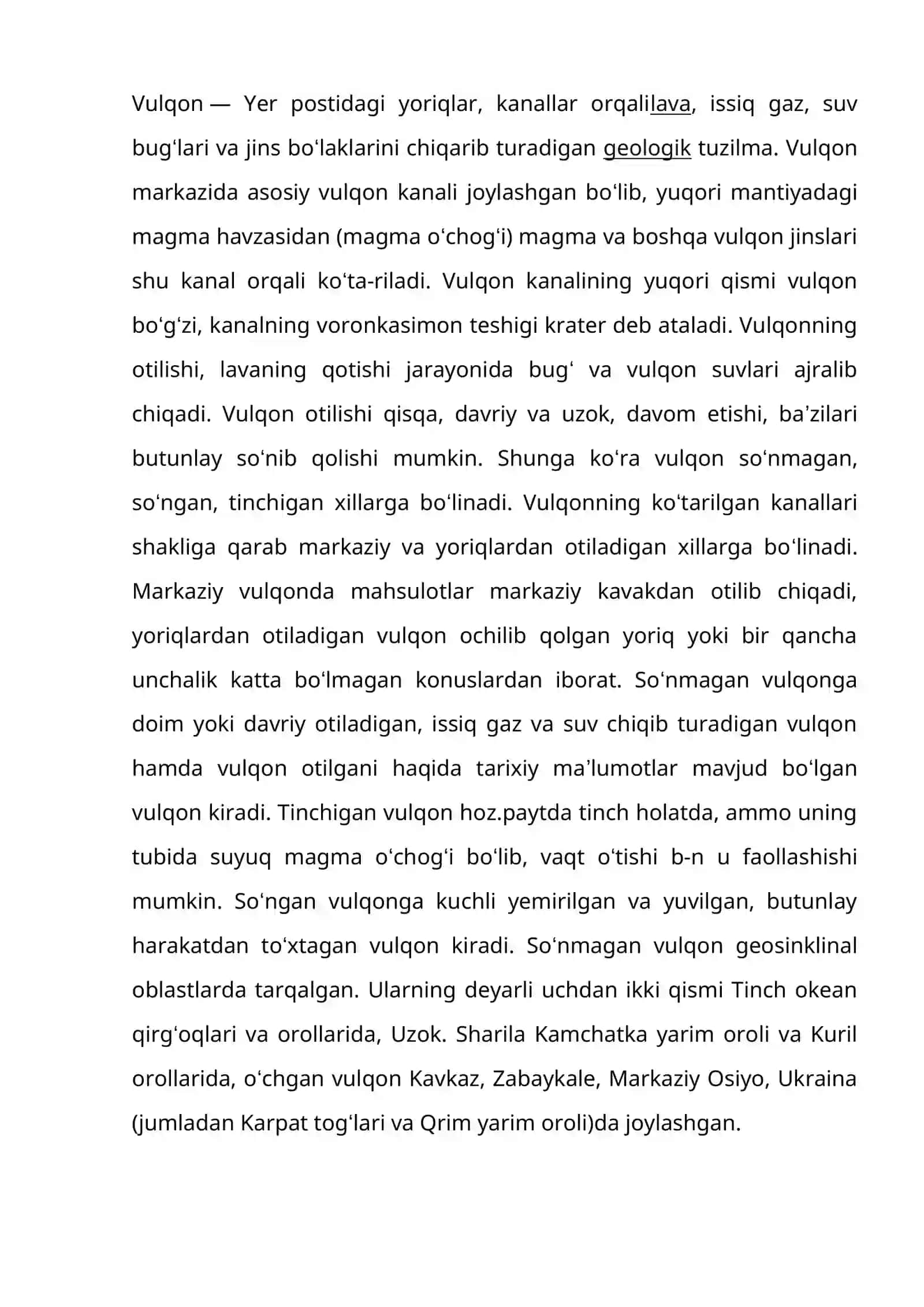 Vulqonlar va ularning geografik tarqalishi 3