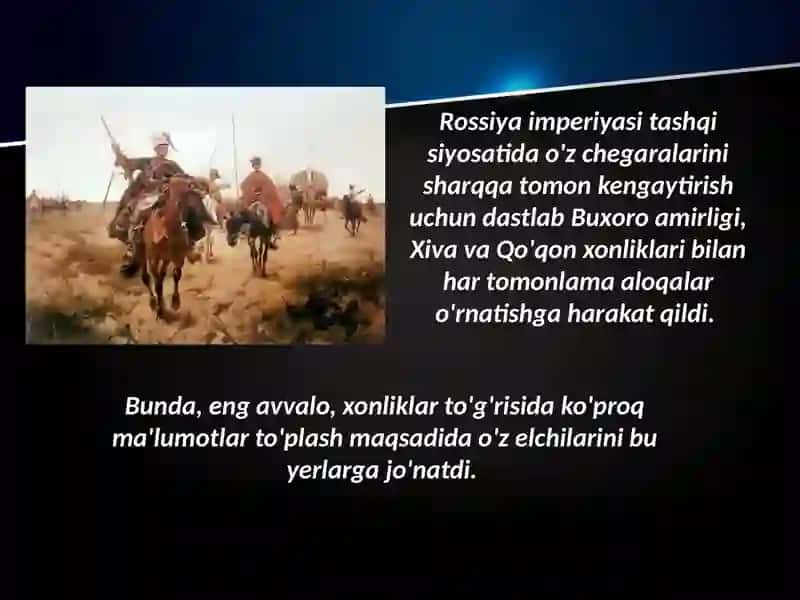 XIX asrda Rossiya imperiyasi tomonidan O'rta Osiyoni bosib olish uchun istilochilik harakatlari 3