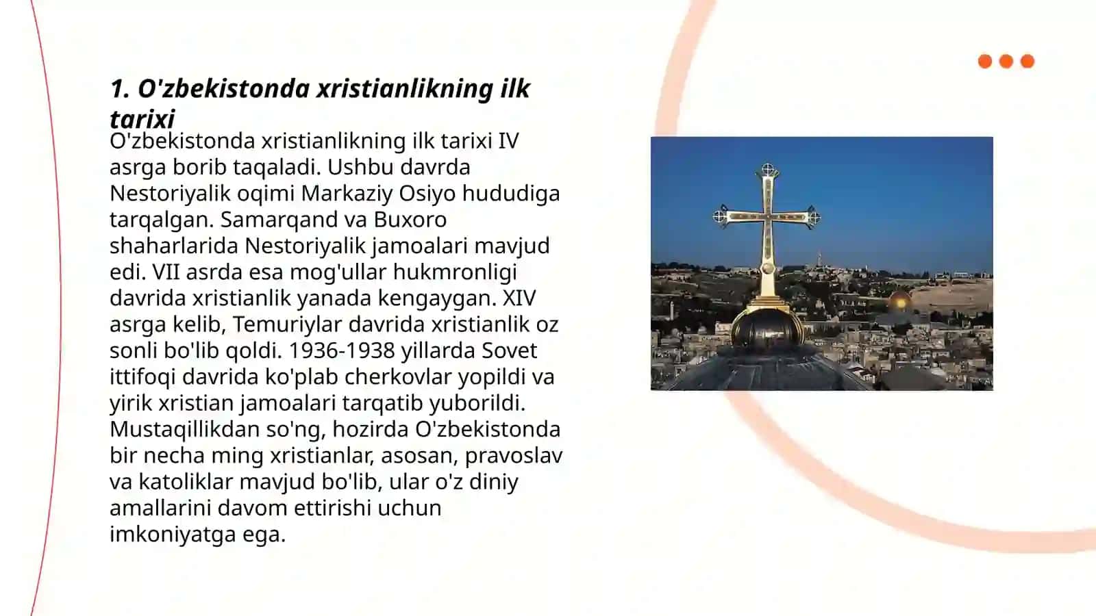 O'zbekistonda xristian dinining tarixi va hozirgi zamon 3