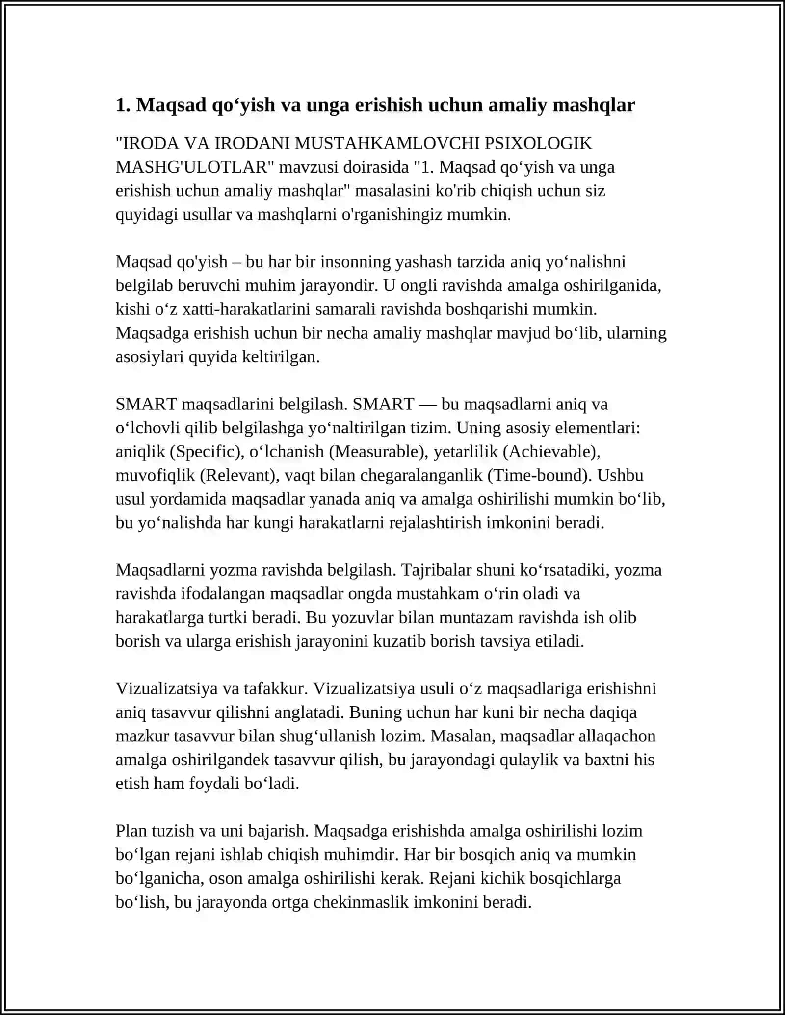 IRODA VA IRODANI MUSTAHKAMLOVCHI PSIXOLOGIK MASHG‘ULOTLAR 3