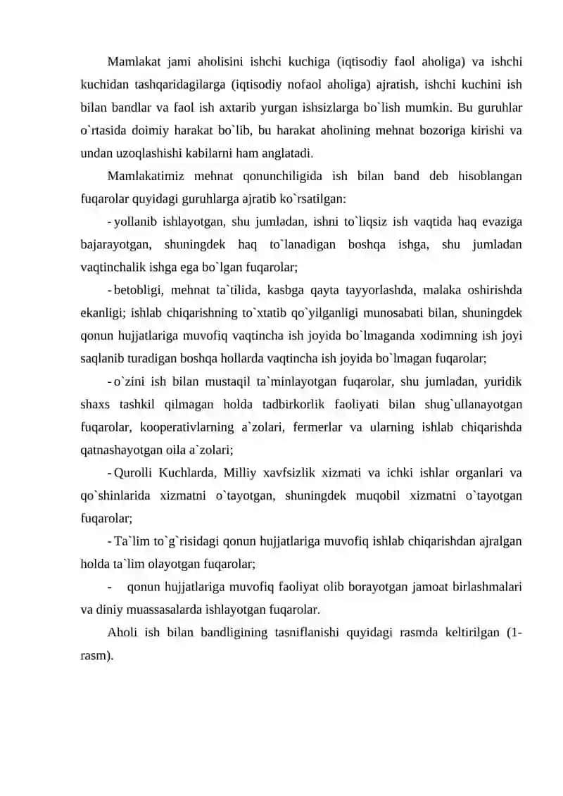 ISH BERUVCHINING BANDLIK VA ISHGA JOYLASHTIRISH SOHASIDAGI MAJBURIYATLARI 3
