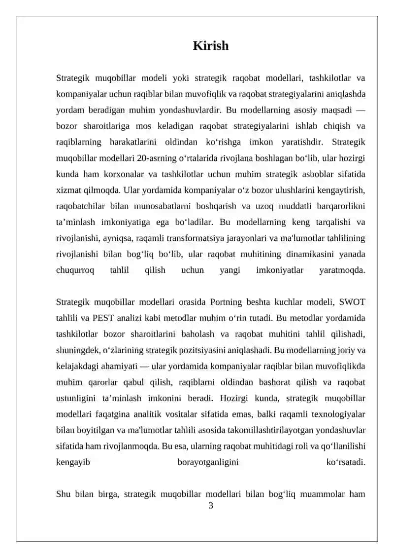 Strategik muqobillar modeli 3