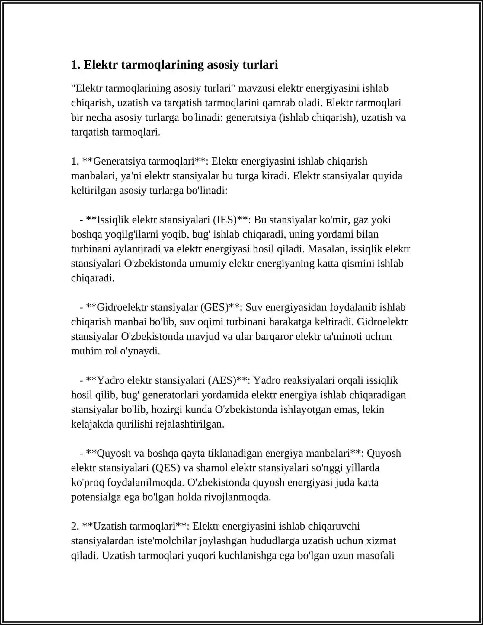 ELEKTR TARMOQLARI HISOBINING ASOSIY TURLARI 3