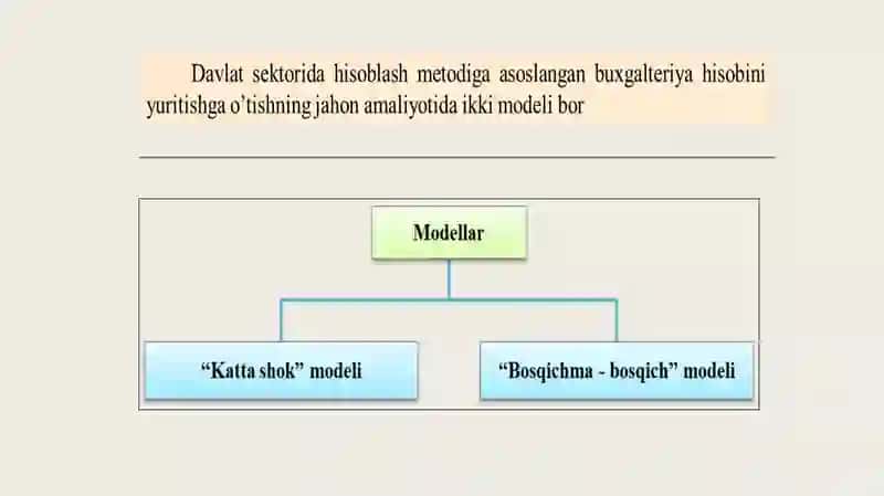 DAVLAT SEKTORIDA HISOBLASH METODIGA ASOSLANGAN BUXGALTERIYA HISOBIGA O’TISH MODELLARI 3