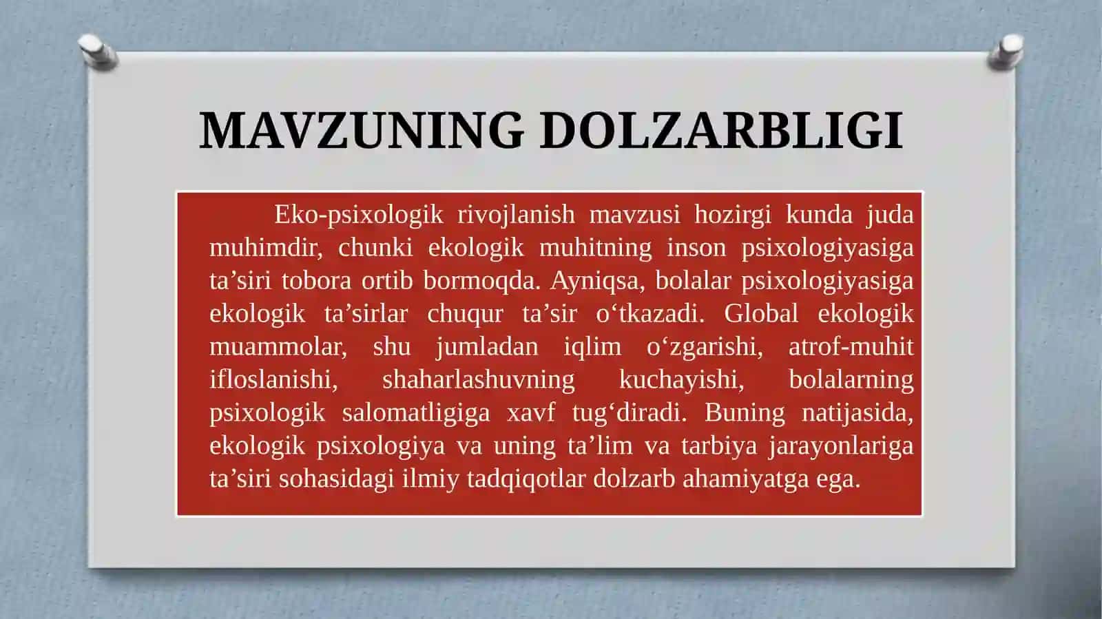 BOLALAR VA EKO-PSIXOLOGIK RIVOJLANISH 3
