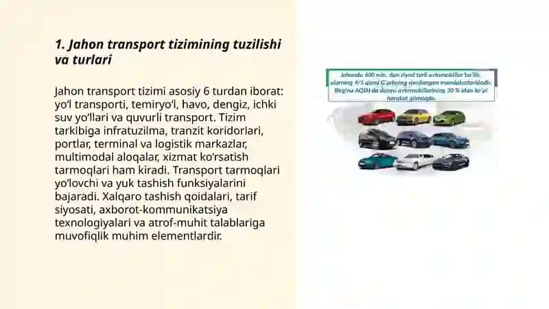 Jahon transporti va tashqi aloqalari 3