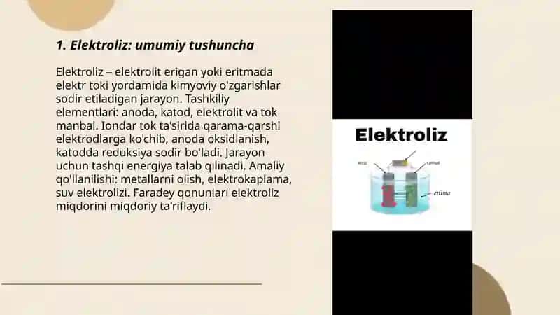 Elektroliz. Elektroliz uchun Faradey qonunlari 3