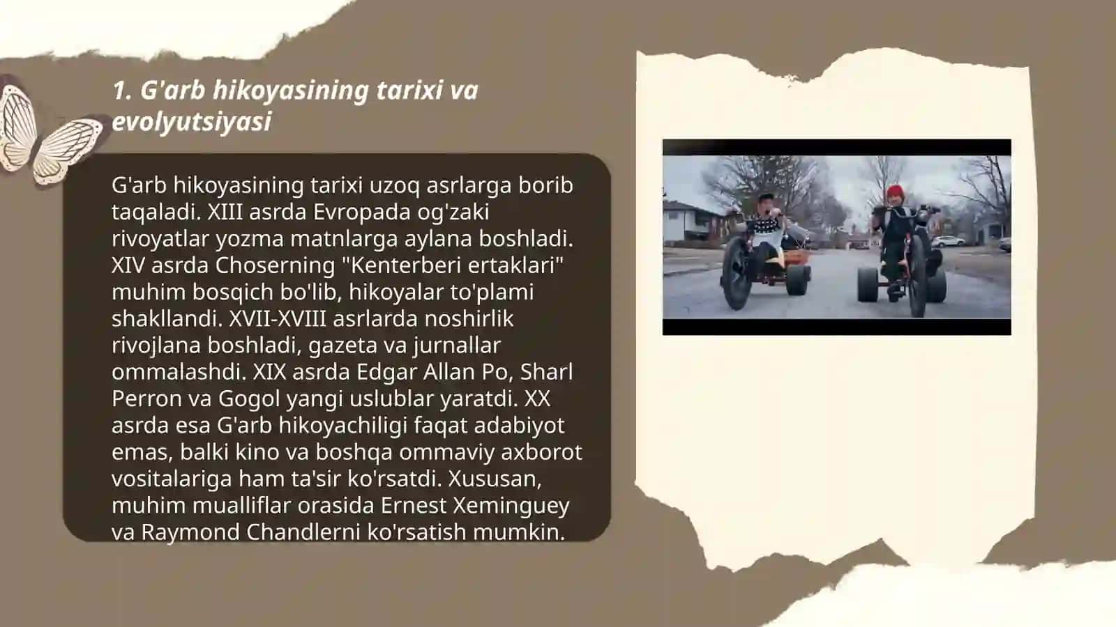 G'arb hikoyasi:rivojlanishi,turlari va mashxur mualliflar 3