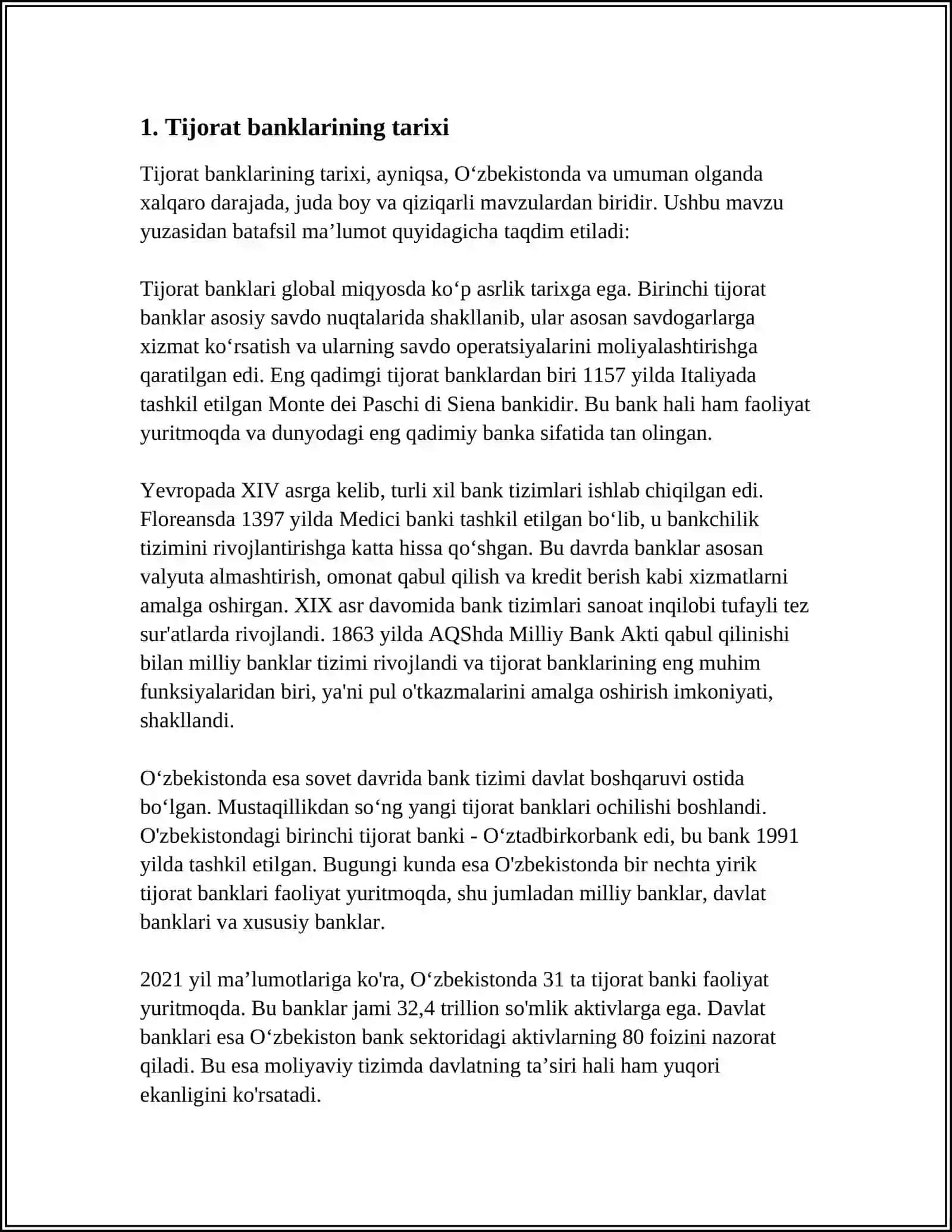 TIJORAT BANKLARI VA ULARNING FUNKSIYALARI 3