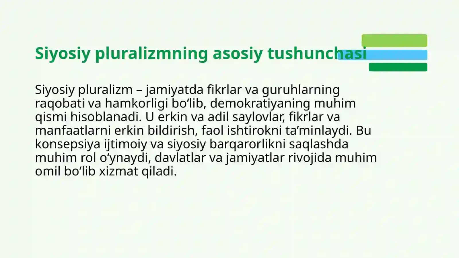 Siyosiy plyuralizm va koʻppartiyaviylik konsepsiyasi 3