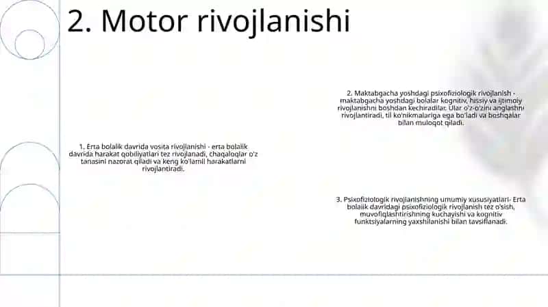 Maktabgacha Yosh Davrida Psixofiziologik Taraqqiyotning Umumiy Xususiyatlari Mavzusidan Test 3