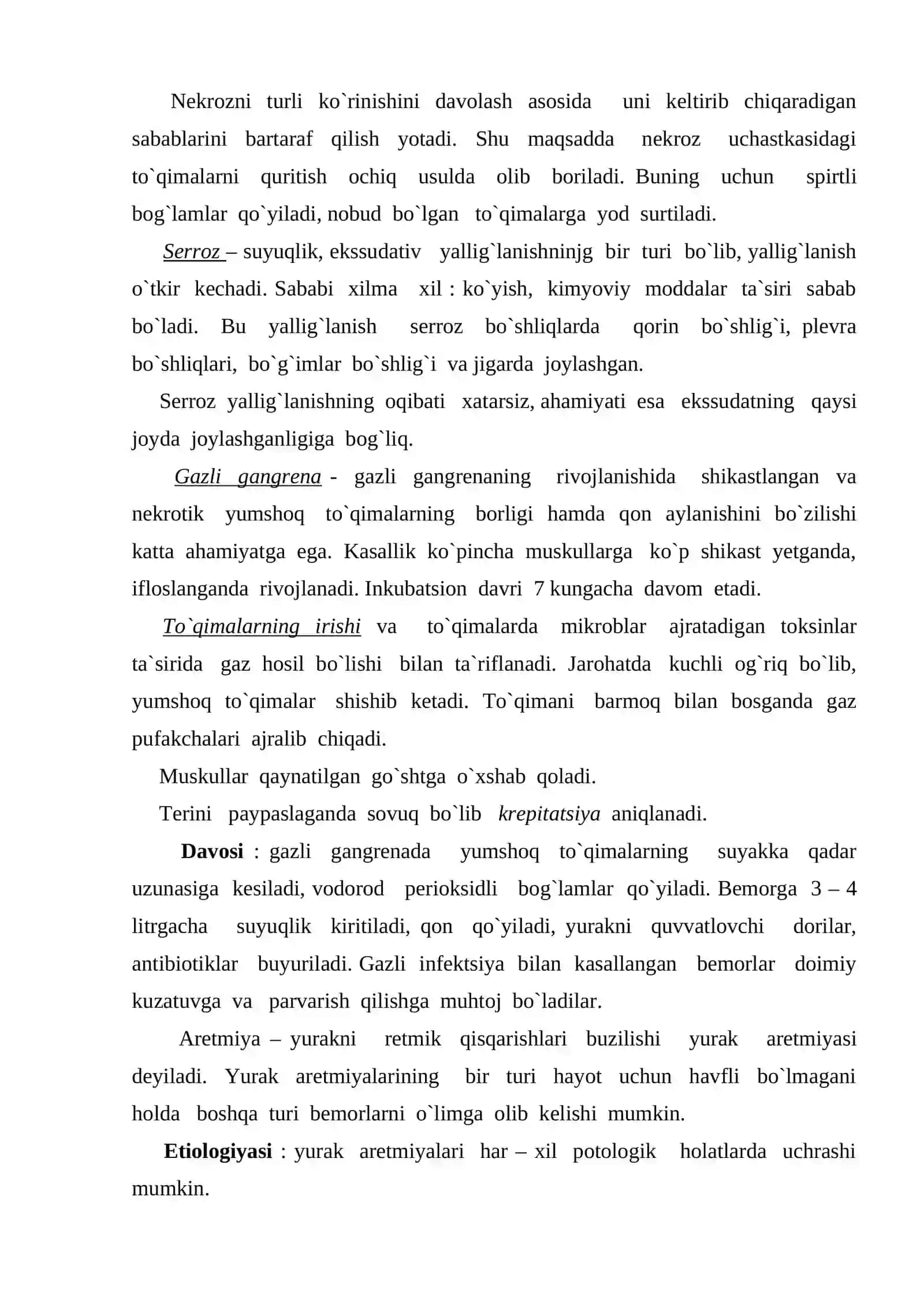 Hujayra potologiyasi. Aerob va anaerob infektsiya 3