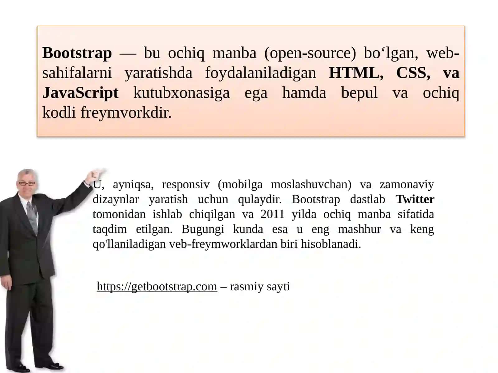 Bootstrap frameworki bilantanishuvvaboshlang’ichtushunchalar 3