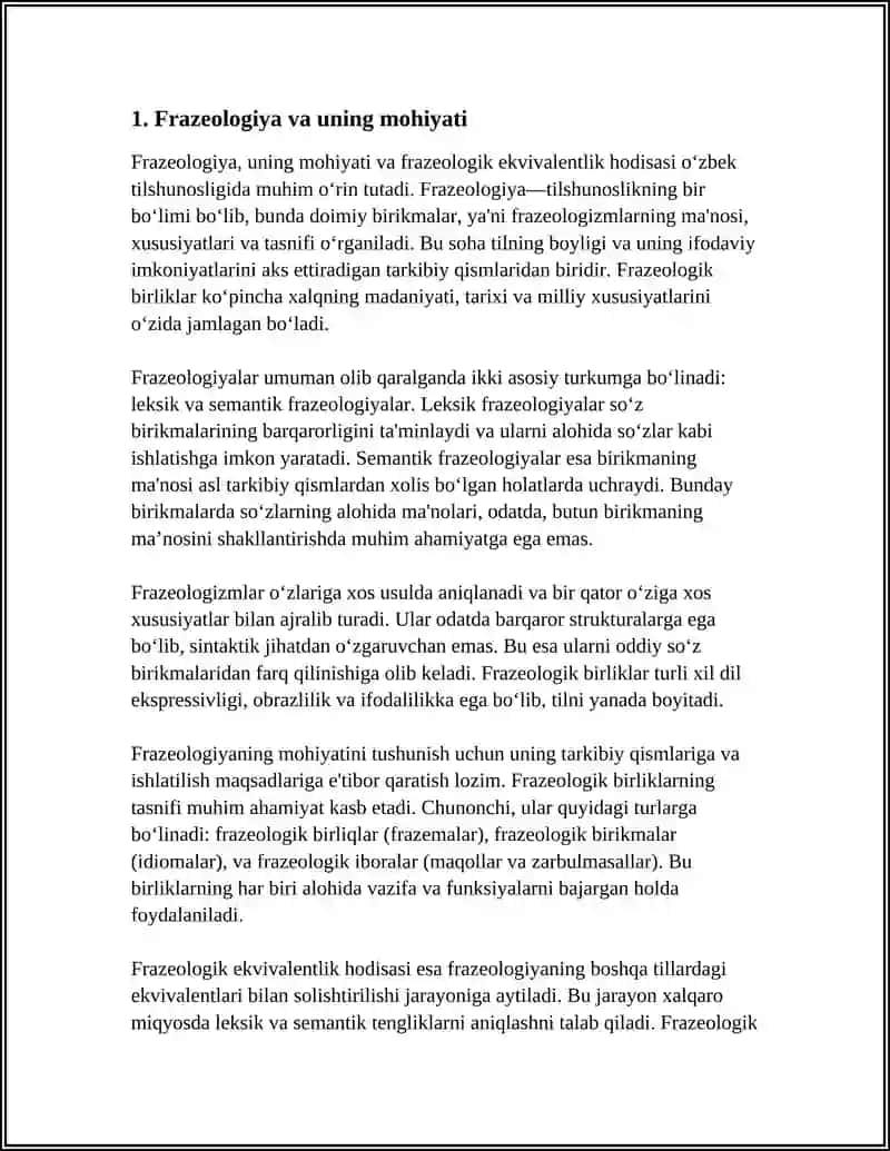 FRAZEOLOGIYA. FRAZEOLOGIK EKVIVALENTLIK HODISASI 3