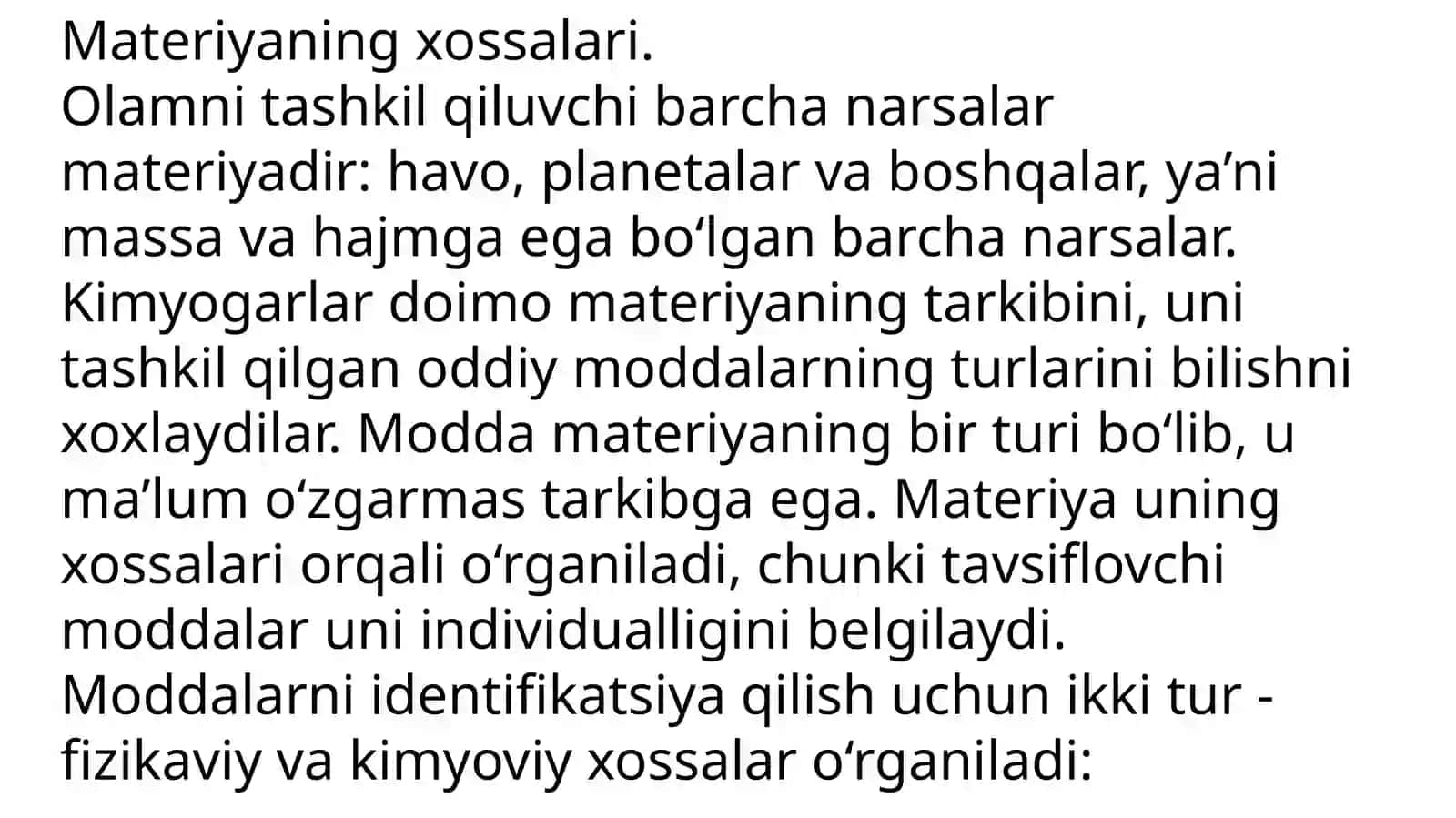 Materiyaning asosiy fizikaviy xossalari 3