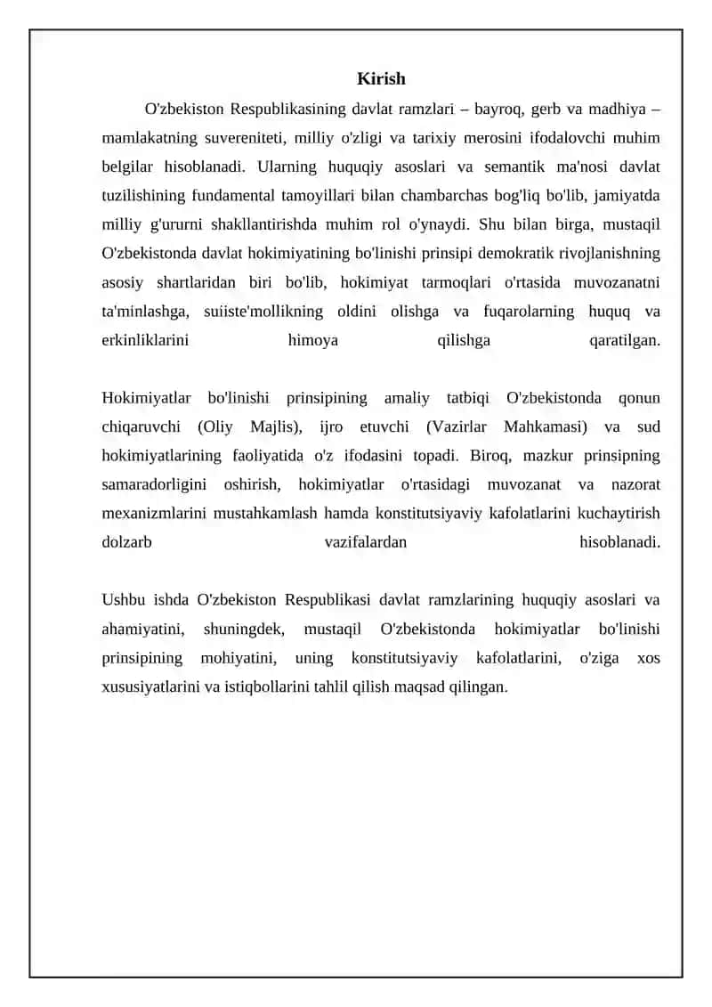 Mustaqil O'zbekistonda hokimiyatlar bo'linishi prinsipi 3