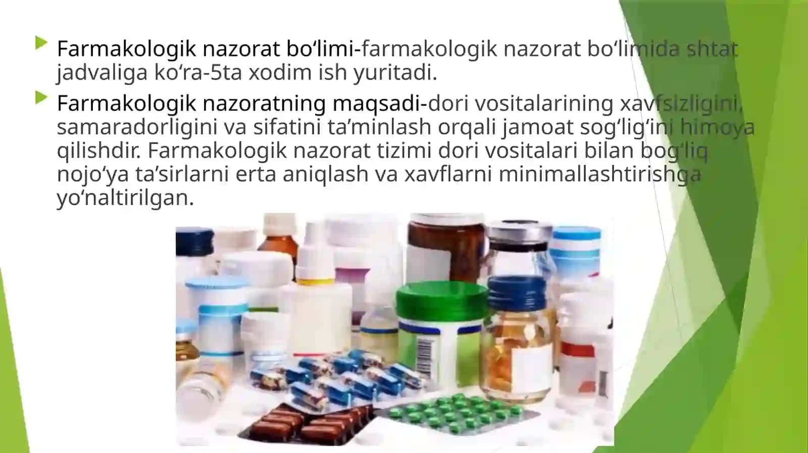 Dori vositalarini nazorat qilishda foydalaniladiganme’yoriyhujjatlar 3
