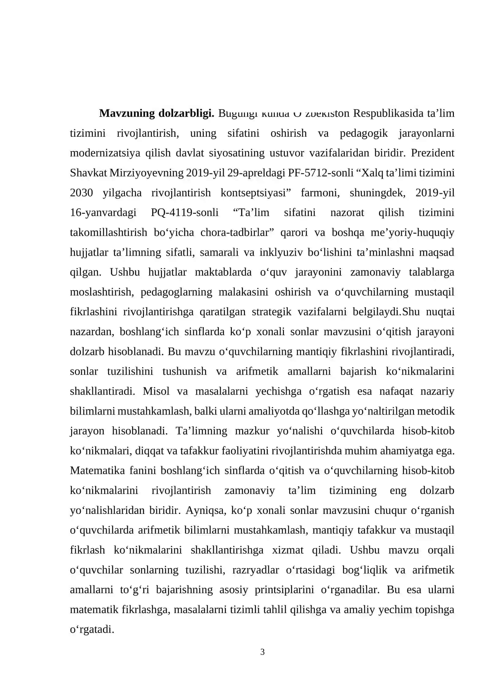 “KO'P XONALI SONLAR” MAVZUSIDA MISOL VA MASALALAR YECHISHGA O'RGATISH METODIKASI 3