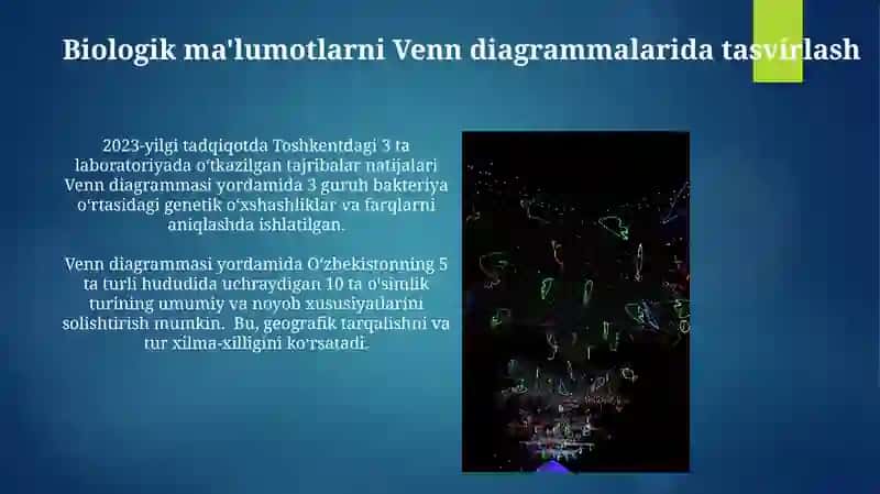 Biologiyadan Klaster va Venn diagrammasini tuzish 3